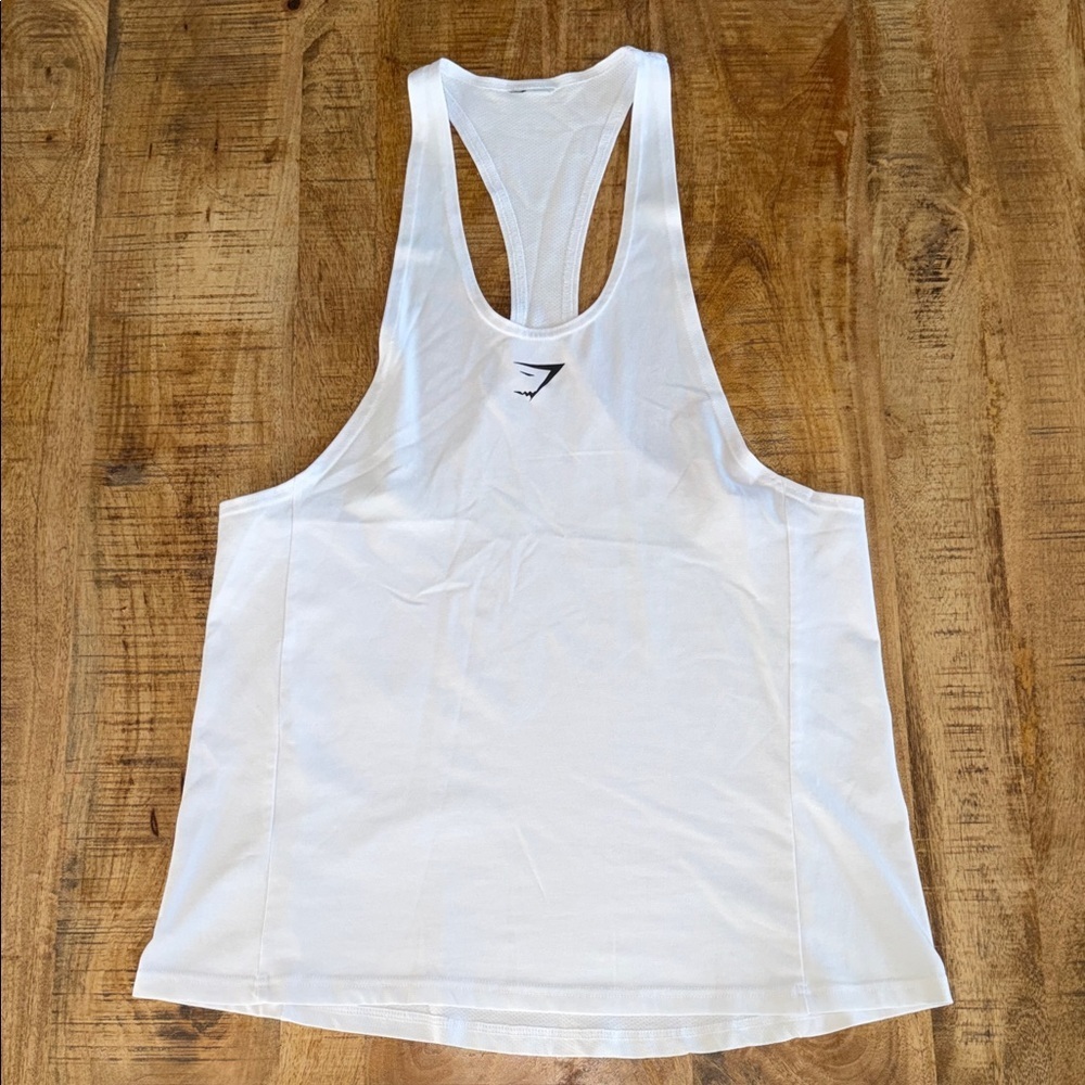 Gymshark White Racerback Tank Top
